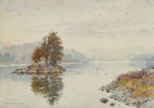 Alfred Heaton Cooper,  British 1863-1929 -  Lake scene, 1900;  watercolour on paper, signed and...