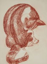 Alfred Horace Gerrard,  British 1899-1998 -  Tommy, 1994;  red chalk on paper, signed with init...