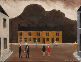 Jack Jones,  British 1922–1993 -  Terrace of Houses, Pentrechwyth, Swansea, 1974;  oil on canva...