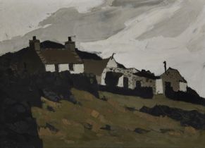 Sir Kyffin Williams OBE RA,  Welsh 1918-2006 -  Farm Mynydd Bodafon, 1950s;  oil on canvas, 56 ...