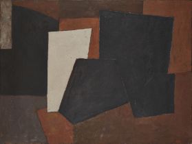 Adrian Heath,  British 1920-1992 -  Composition No.2 Brown & Black, 1954;  oil on canvas, signe...