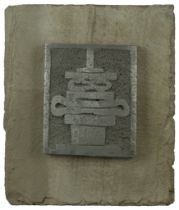 Geoffrey Clarke RA,  British 1924-2014 -  Untitled;  metal and slate, signed with monogram lowe...