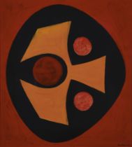 Allen Barker,  Australian/British 1937-2018 -  Abstract composition, 1966;  acrylic on paper, s...
