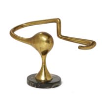 Maryon Kantaroff, Canadian 1933-2019 -  Clang;  polished brass on marble base, H24 x W33.3 x D1...