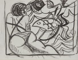 Ella Kruglyanskaya,  Latvian/American b.1978 -  Untitled, 2010;  marker pen on paper, 30.5 x 39...