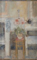 Eve Quarmby,  British 1923-2015 -   Kitchen Sink;  oil on canvas board, signed lower left 'Eve ...