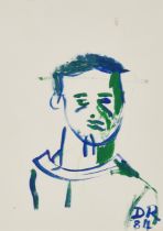 David Robilliard,  British 1952-1988 -  Self portrait, 1984;  gouache on paper, signed with ini...