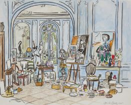 Damien Elwes,  British b.1960 -  Studio scene, 2007;  watercolour and pencil on paper, signed a...