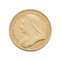 A Victoria gold two pounds, dated 1893