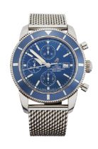 Breitling. A stainless steel automatic calendar chronograph bracelet watch Superocean, Reference ...