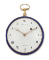 'Breguet' à Paris. A gold and enamel case open face pocket watch Signed Breguet à Paris, No 880, ...