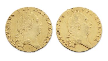Two George III spade guineas, dated 1790 & 1794 (2)