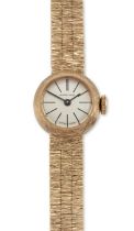 Bueche-Girod. An 9ct gold manual wind bracelet watch London hallmark for 1964 17 jewel Cal: 64 ma...