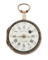 A 19th century three colour gold open face pocket watch, spuriously signed Berthou[d] [sic], Pari...