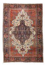 A fine antique Persian Sarouk carpet, late 19th / early 20th century, with geometric design, the ...