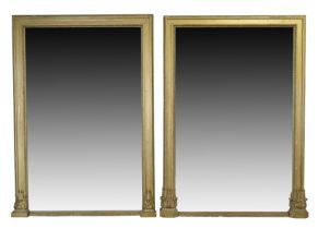 A large and impressive near pair of George IV giltwood mirrors, attributed to Gillows of Lancaste...