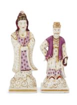 Two Staffordshire porcelain figures of Guanyin and a Chinese Jesuit priest, first half 19th centu...