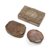 A Dutch silver-mounted agate box, second half 19th century, with Dutch hallmark 1814-1905, maker'...