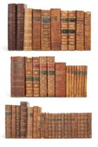 Reference Works: A collection of leather bound books in English and French, 18th - 19th centuries...