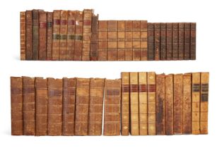 English Poetry and Plays: A collection of leather bound books, 18th - 19th centuries, to include:...