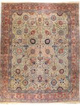 A Persian Tabriz carpet with Safavid design, signed, second quarter 20th century, the central fie...