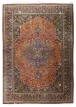 A large Persian Tabriz carpet with Josheghan design, third quarter 20th century, the central flor...