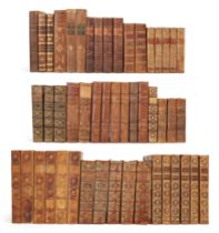 French Poetry and Plays: a collection of leather bound books, 18th - 19th centuries, to include: ...