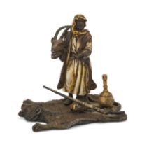 An Austrian cold-painted bronze figural group, by Franz Bergman, 1861-1936, early 20th century, d...