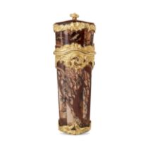 A George III gilt-brass mounted dendritic agate etui, third quarter 18th century, the rococo moun...