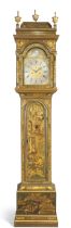 A George II green japanned longcase clock, by Thomas Moore, Ipswich, mid-18th century, the case d...
