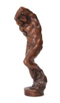 After Michelangelo, a bronze model of The Young Slave, 20th century, 17cm high Provenance: Prope...