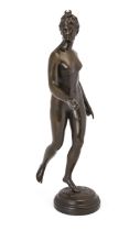 After Jean-Antoine Houdon, French, 1741-1828, a French bronze model of Diana the Huntress, early ...