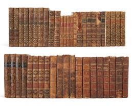 English Periodicals: a collection of leather bound books,18th century, to include:  Isaac Bicker...