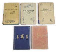 Milne, A.A., a group of five Winnie-The-Pooh books, with illustrations by E.H. Shepard, comprisin...