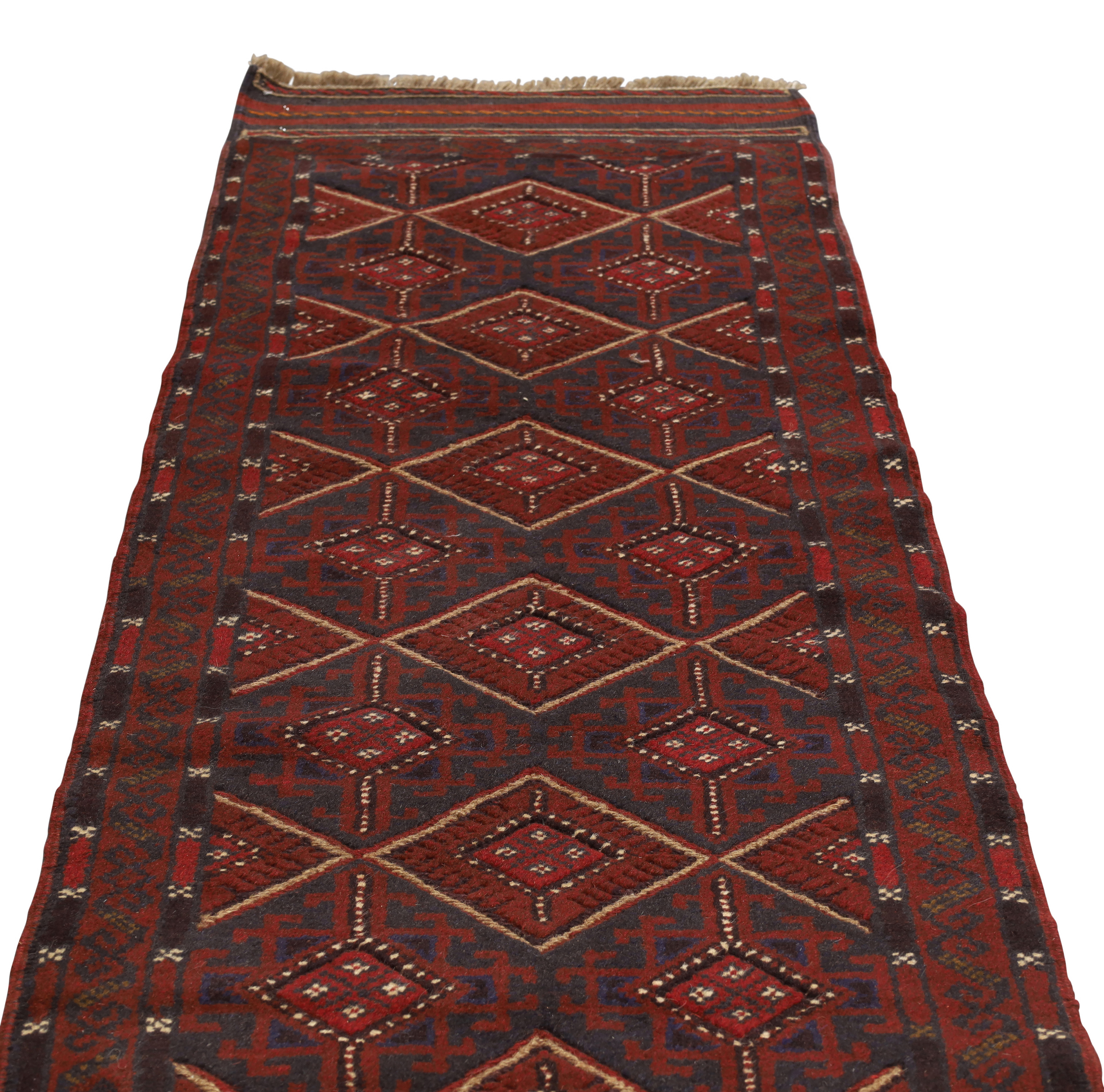 An Afghan Mushwani runner, third quarter 20th century, the central field with geometric diamond m... - Image 2 of 4