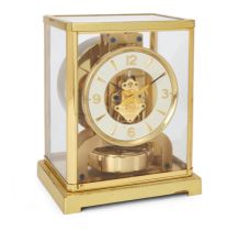 A Jaeger-LeCoultre Atmos clock, c.1950s, Caliber 526-5, serial no. 89560, the gilt-brass case wit...
