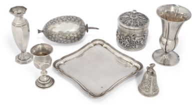 A group of Continental silver and metalware.  Various dates and makers.  The group comprising: ...