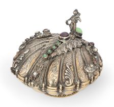 A decorative scallop shell trinket box.  Possibly Austro-Hungarian,  Late 19th/early 20th centu...
