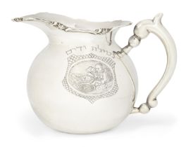 A 19th century Austro-Hungarian 'Netilat Yadayim' jug.  Vienna (1807-1866),  13 loth standard. ...