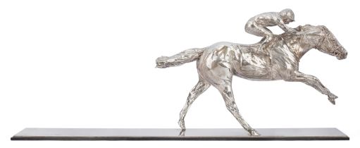 A silver sculpture: Frankel Winning the 2000 Guineas.  Charlie Langton,  London, 2016.  *ARR ...