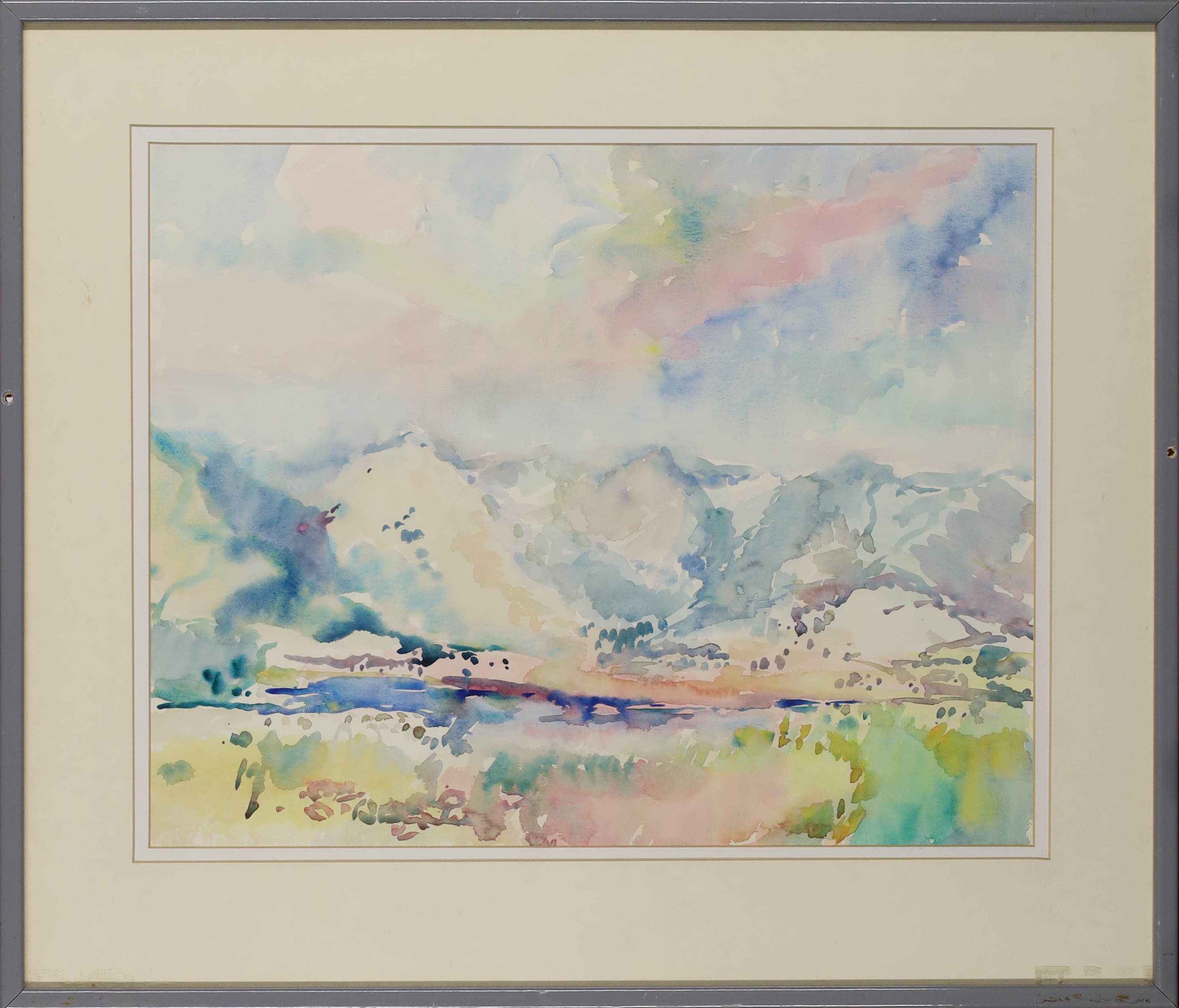 Joan Hodes,  British 1925-2022 -  Mountains on a Summer's Day, 1982;  watercolour on paper, 41 ... - Image 2 of 3