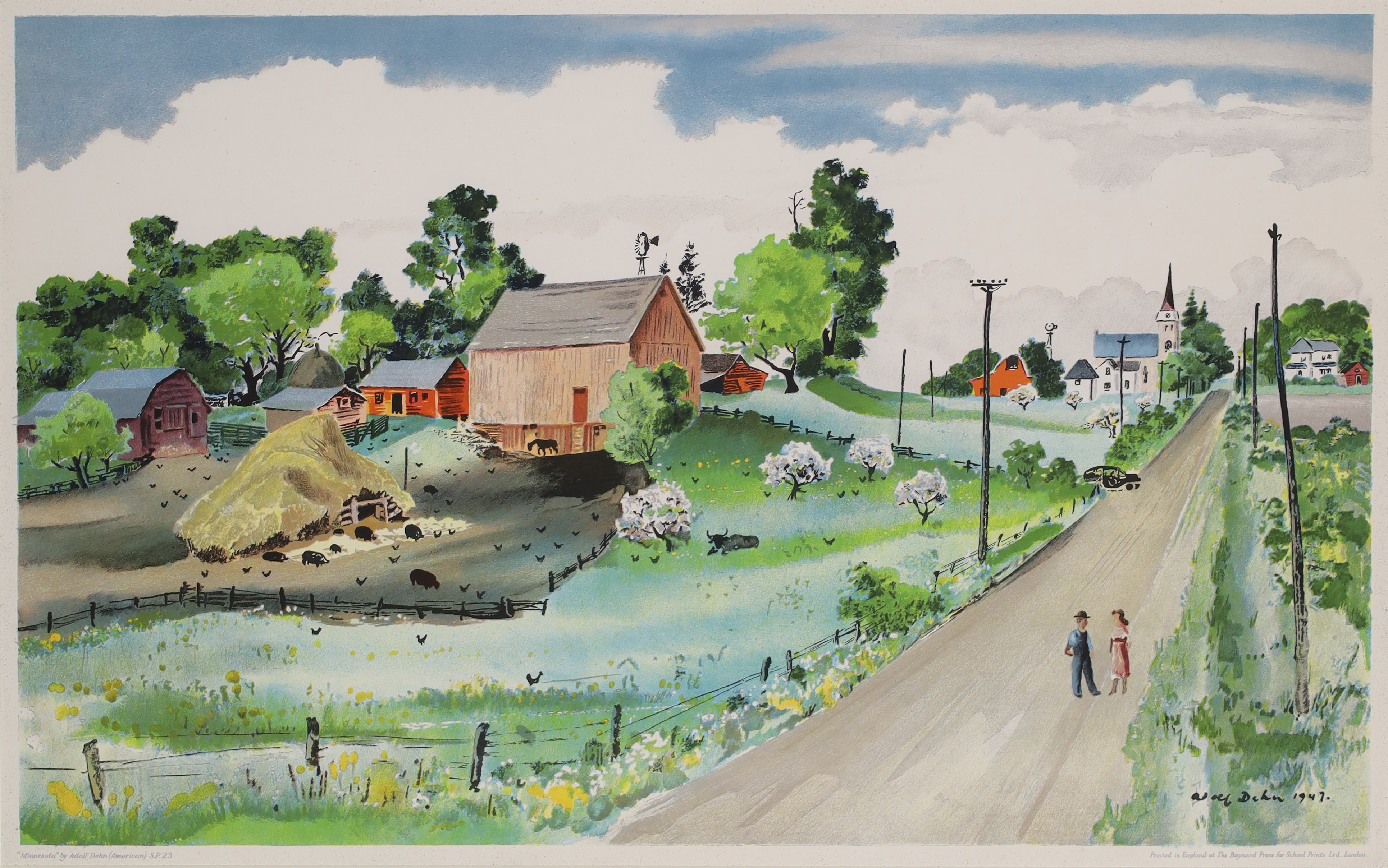 Adolf Dehn,  American 1895-1968 -  Minnesota, 1947;  lithograph on paper, signed and dated to t...