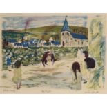 Alistair Grant,  British 1925-1997 -  Dog Fight;  lithograph on paper, signed, titled and editi...