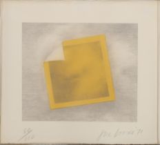 Joe Goode,  American b.1937 -  Untitled (Yellow square), 1971;  lithograph on paper, signed, da...