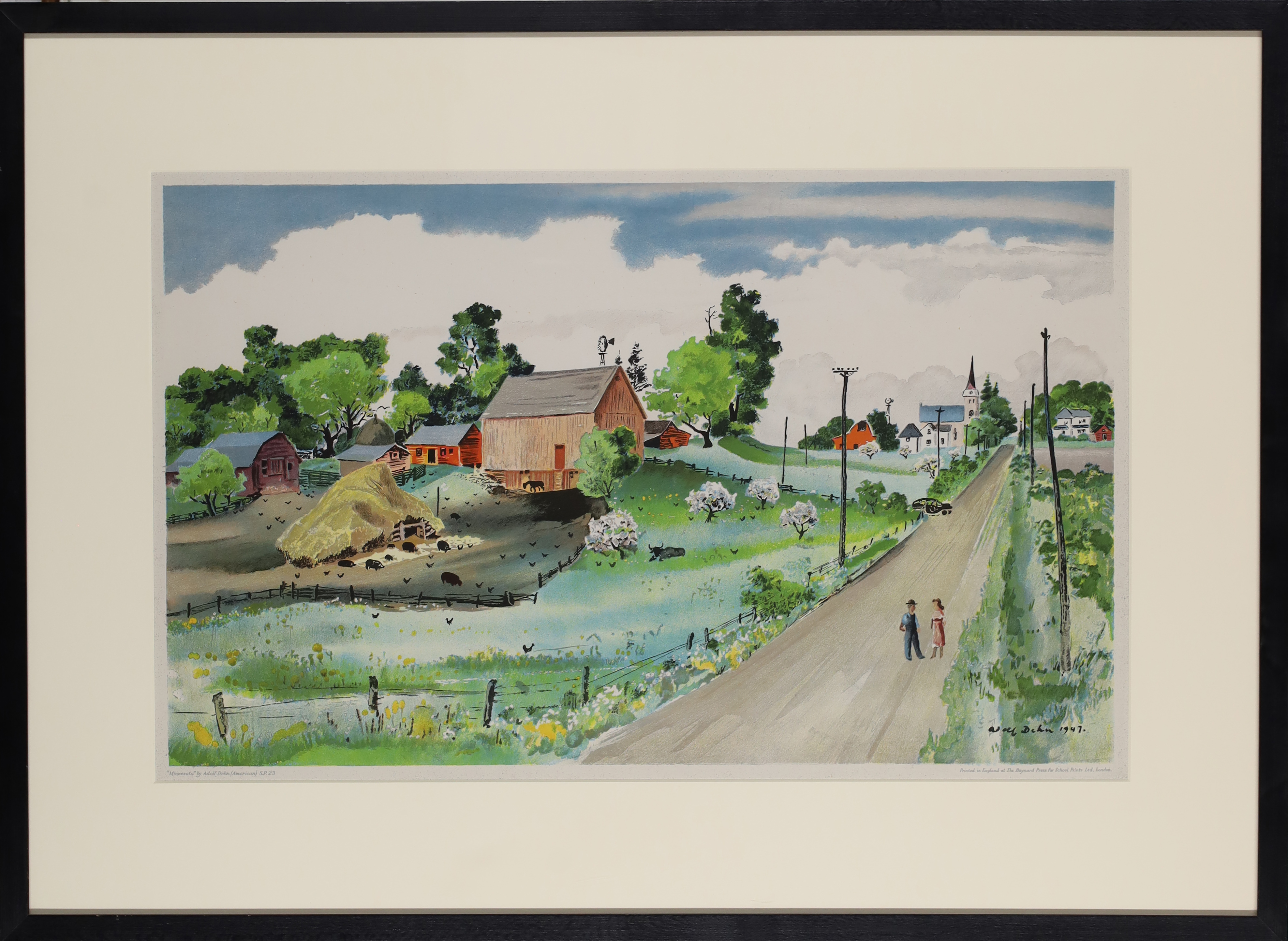 Adolf Dehn,  American 1895-1968 -  Minnesota, 1947;  lithograph on paper, signed and dated to t... - Image 2 of 3