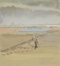 Emily Gwynne Jones,  British b.1948 -  Wells Beach in the Rain, 1975;  watercolour on paper, si...