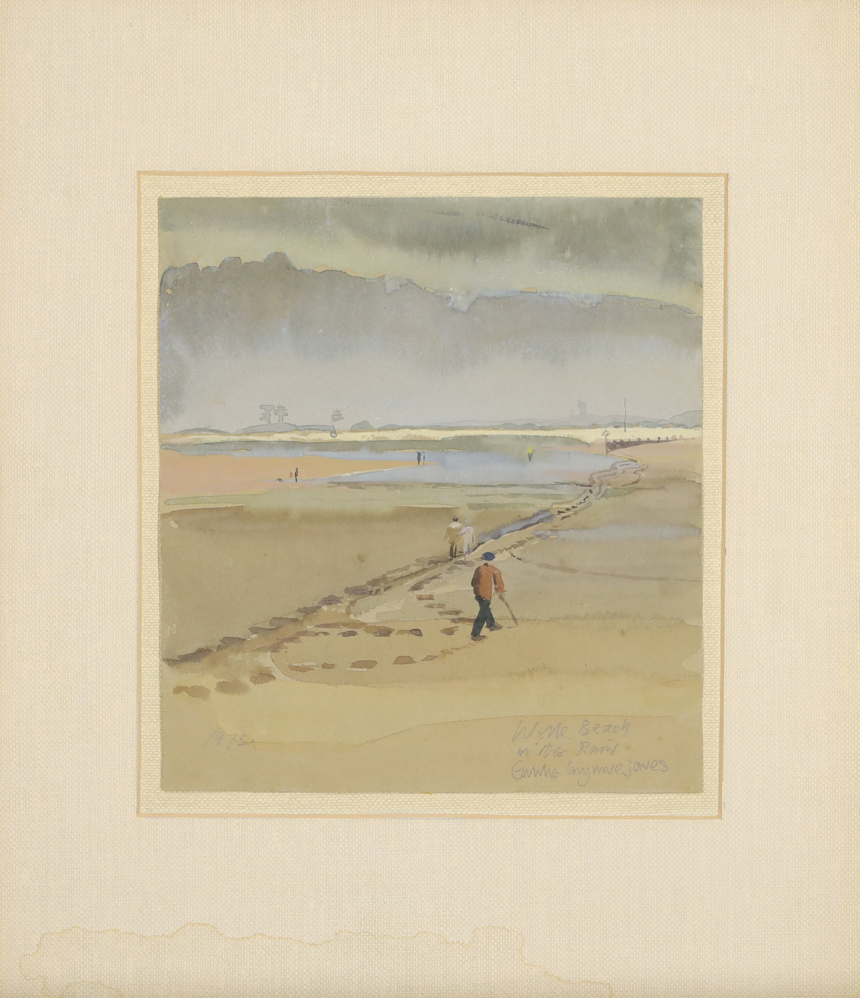 Emily Gwynne Jones,  British b.1948 -  Wells Beach in the Rain, 1975;  watercolour on paper, si... - Image 2 of 2