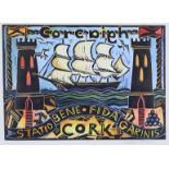 Stuart Evans,  20th/21st century -  Cork;  hand coloured lino-print on paper, signed in pencil ...