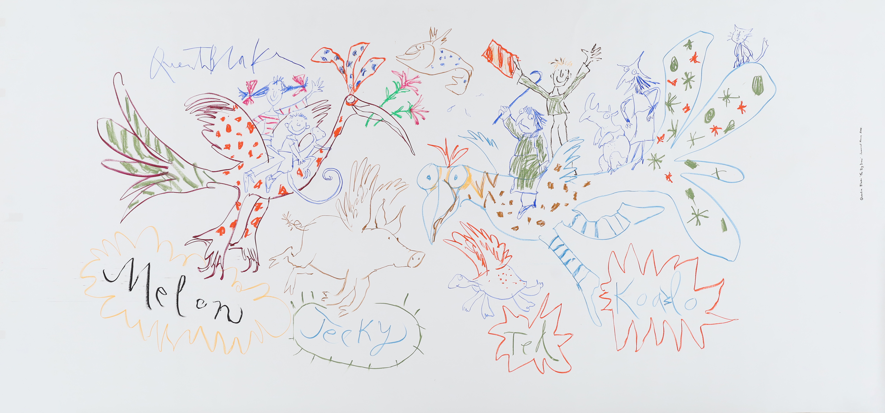 Sir Quentin Blake OBE,  British b.1932 -  The Big Draw, 2006;  oil pastel and charcoal on paper...