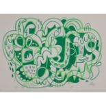 Jon Burgerman,  British b.1979 -  Untitled (green), 2010;  felt pen on paper, signed in pencil ...